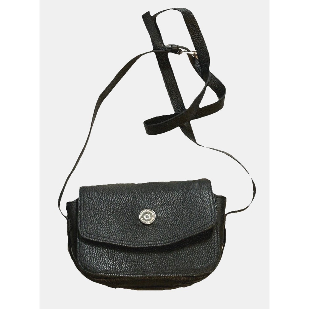 Albanese LEATHER Black Crossbody - Small Handbag Shoulder Bag Adjustable Strap